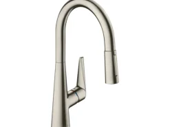 Best Einhebel-Küchenmischer mit Ausziehbrause M5116-H200 Edelstahl-Optik Einhebelmischer