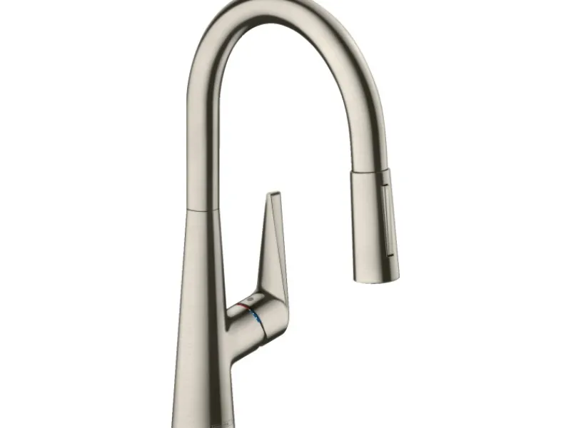 Best Einhebel-Küchenmischer mit Ausziehbrause M5116-H200 Edelstahl-Optik Einhebelmischer