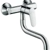 Hansgrohe Wandauslaufventil|Einhebelmischer<Einhebel-Küchenmischer Focus für Wandmontage Chrom