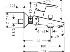 New Einhebel-Wannenarmatur Ecos Aufputz Chrom Einhebelmischer