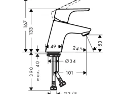 Online Einhebel-Waschbeckenarmatur Focus 70 mm mit Push-Open Ablaufgarnitur Einhebelmischer