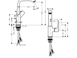 Outlet Einhebel-Waschbeckenarmatur Metris 230mm mit Schwenkauslauf Einhebelmischer