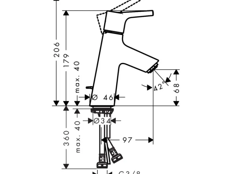 Einhebel-Waschbeckenarmatur Talis S 80mm mit Zugstangen-Ablaufgarnitur Einhebelmischer