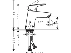 Best Hansgrohe Einhebel-Waschbeckenarmatur Logis 70 mm mit Push-Open Ablaufgarnitur
