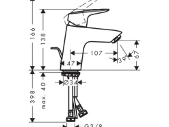 Einhebel-Waschbeckenarmatur Logis 70 mm mit Zugstangen-Ablaufg. Chrom Einhebelmischer