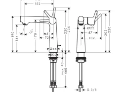 Hansgrohe Zubehör Für Küchenarmatur<Einhebel-Waschbeckenarmatur Talis S 140mm mit Zugstangen-Ablaufgarnit.