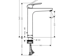 Hansgrohe Einhebelmischer<Einhebel-Waschtischarmatur Logis E 230 mm Chrom mit Zugstangen-Ablauf