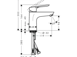 Hansgrohe Einhebelmischer<Einhebel-Waschtischarmatur Logis E 100 mm Chrom mit Zugstangen-Ablauf