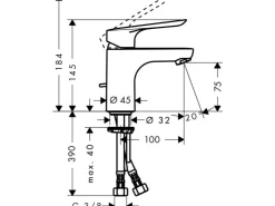 Clearance Hansgrohe Einhebel-Waschtischarmatur Logis E 70 mm Chrom mit Zugstangen-Ablauf