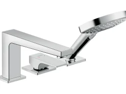 Hansgrohe Einhebelmischer<3-Loch Einhebel-Wannenrandarmatur Metropol m. Hebelgriff und Secuflex