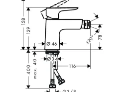 Best Talis E Einhebel-Bidetmischer mit Push-Open Ablaufgarnitur Chrom Einhebelmischer