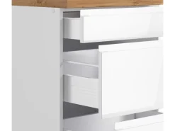 Clearance Held Möbel Held Küchen Küchenzeile Gera 300 cm Weiß/Wotan ohne E-Geräte