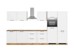 Sale Held Küchen Küchenzeile Kempten 360 cm Grau/Graphit mit E-Geräten autark Indukt. Gefrierschränke|Kühlschränke