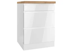 Best Held Küchen Unterschrank Gera 60 cm Weiß/Wotan Küchenschränke