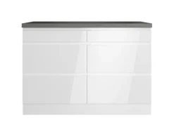 Online Held Küchen Unterschrank Gera 120 cm Weiß/Beton Küchenschränke
