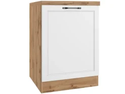 Outlet Held Küchen Unterschrank Kempten 60 cm Weiß/Wotan Küchenschränke