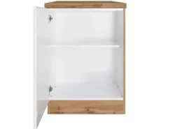 Outlet Held Küchen Unterschrank Kempten 60 cm Weiß/Wotan Küchenschränke