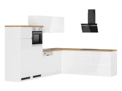 Sale Held Möbel Held Küchen Winkelküche Gera 300 cm Weiß/Wotan mit E-Geräten Induktion