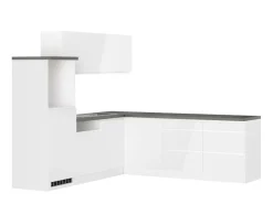 Online Held Möbel Held Küchen Winkelküche Gera 240 cm Weiß/Beton ohne E-Geräte