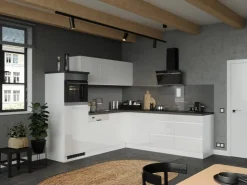 Online Held Möbel Held Küchen Winkelküche Gera 240 cm Weiß/Beton ohne E-Geräte