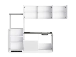 Online Held Möbel Held Küchen Winkelküche Gera 240 cm Weiß/Beton ohne E-Geräte