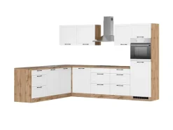Outlet Held Möbel Held Küchen Winkelküche Kempten 300 cm mit E-Geräten Grau/Graphit autark Indukt.