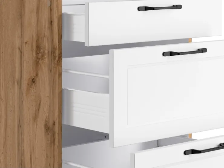 Discount Held Möbel Held Küchen Winkelküche Kempten 360 cm Weiß/Wotan mit E-Geräte