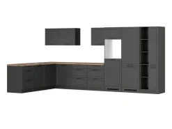 Online Held Möbel Held Küchen Winkelküche Kempten 420 cm Grau/Graphit ohne E-Geräte