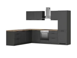 Held Möbel Winkelküchen|Herde<Held Küchen Winkelküche Kempten 300 cm mit E-Geräten Graphit/Grau