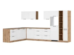 Clearance Held Küchen Winkelküche Kempten 360 cm Weiß/Wotan ohne E-Geräte /autark Winkelküchen|Küchenschränke