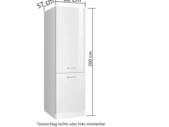 Outlet Held Möbel Küchen-Gefrierschrankumbau Mailand 60 cm Hochglanz / Weiß