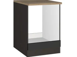 Held Möbel Kochfelder<Küchen-Herdumbauschrank Mailand 60 cm Hochglanz / Graphit