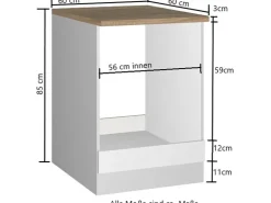Held Möbel Kochfelder<Küchen-Herdumbauschrank Mailand 60 cm Hochglanz / Graphit