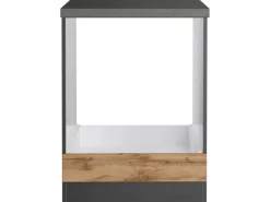 Sale Küchen-Herdumbauschrank Turin 60 cm Wotaneiche/Graphit Kochfelder|Küchenschränke