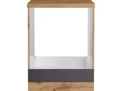Best Küchen-Herdumbauschrank Turin 60 cm Graphit/Wotaneiche Kochfelder|Küchenschränke