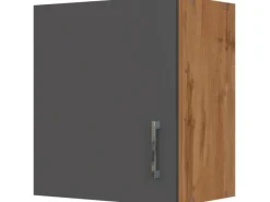 Online Küchen-Hängeschrank Sorrento BxHxT 50x57x34cm Anthrazit-Wotaneiche Küchenschränke