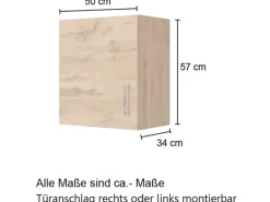 Sale Küchen-Hängeschrank Sorrento BxHxT 50x 57x 34cm Wotaneiche-Wotaneiche Single-Küchen|Pantryküchen