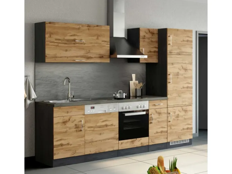 Discount Held Möbel Küchen-Hängeschrank Sorrento BxHxT 40cmx57cmx34cm WotanEiche-Grafit