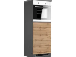 Online Küchen-Kühlschrank/Ofenumbauschrank  Turin 60 cm Wotaneiche/Graphit Kühlschränke