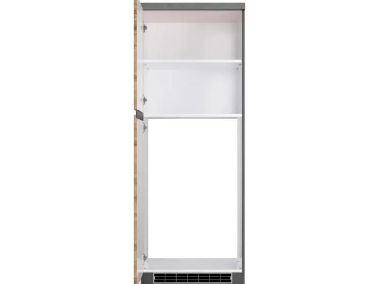 Clearance Held Möbel Küchen-Kühlschrankumbauschrank Turin 60 cm Wotaneiche/Graphit Wotaneiche-Graphit
