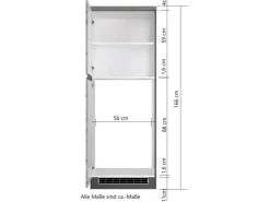 Clearance Held Möbel Küchen-Kühlschrankumbauschrank Turin 60 cm Wotaneiche/Graphit Wotaneiche-Graphit