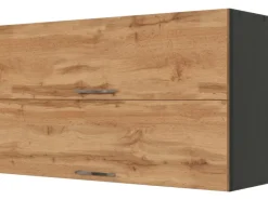 New Küchen-Klapphängeschrank Sorrento BxHxT 100x57x34cm Wotaneiche-Grafit Gefrierschränke|Kühlschränke