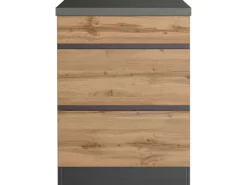 Best Küchen-KochfeldKüchen-Umbauschrank Turin 60 cm Wotaneiche/Graphit Küchenschränke