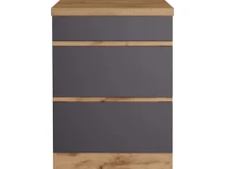 Clearance Küchen-KochfeldKüchen-Umbauschrank Turin 60 cm Graphit/Wotaneiche Küchenschränke