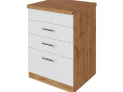 Outlet Küchen-Kochfeldumbauschrank Sorrento 60x85x60cm 2 SK 1 AZ Weiß-Wotan. Kochfelder