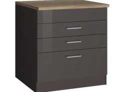 Outlet Küchen-Kochfeldumbauschrank Mailand 80cm Hochglanz / Kochfelder