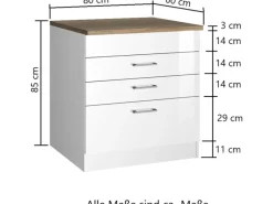 Outlet Küchen-Kochfeldumbauschrank Mailand 80cm Hochglanz / Kochfelder