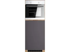 Outlet Küchen-OfenKüchen-Umbauschrank Turin 60 cm Graphit/Wotaneiche Herde