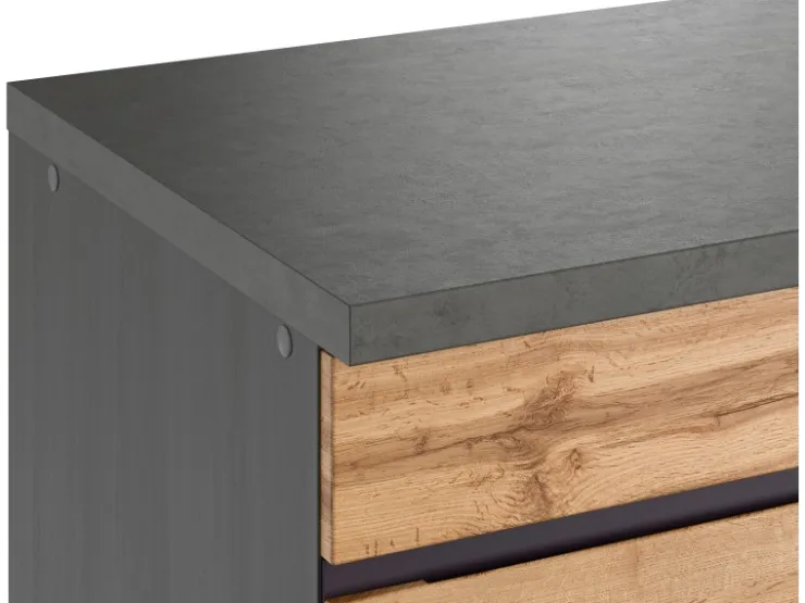Held Möbel Küchenschränke<Küchen-Spülenunterschrank Turin 120 cm mit 2 Türen Wotaneiche/Graphit Wotaneiche-Graphit