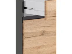 Held Möbel Einbauküchen<Küchenunterschrank Turin 60 cm 1 Tür 1 Schublade Wotaneiche/Graphit Wotaneiche-Graphit
